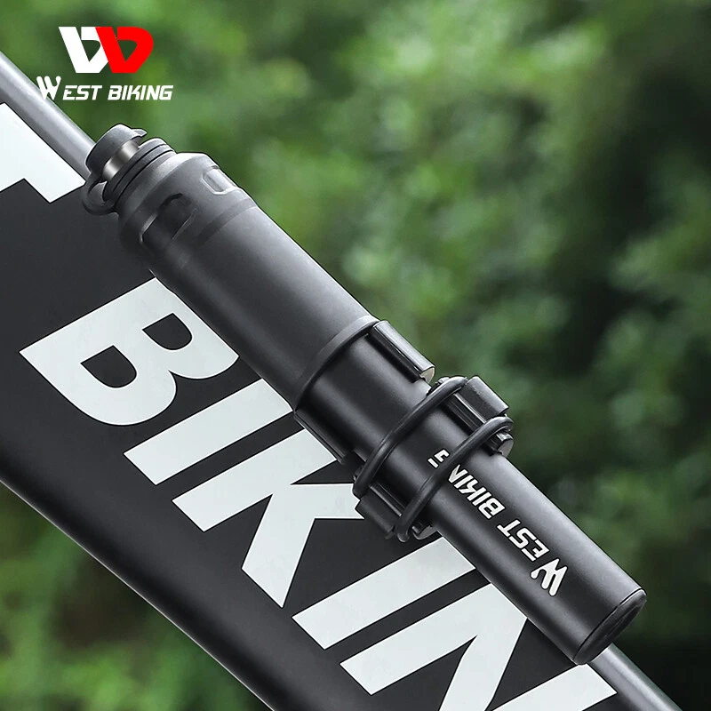 WEST BIKING Portable Bike Pump Aluminum Bicycle Tire Inflator Ball Pump 110PSI - Image 4 of 4