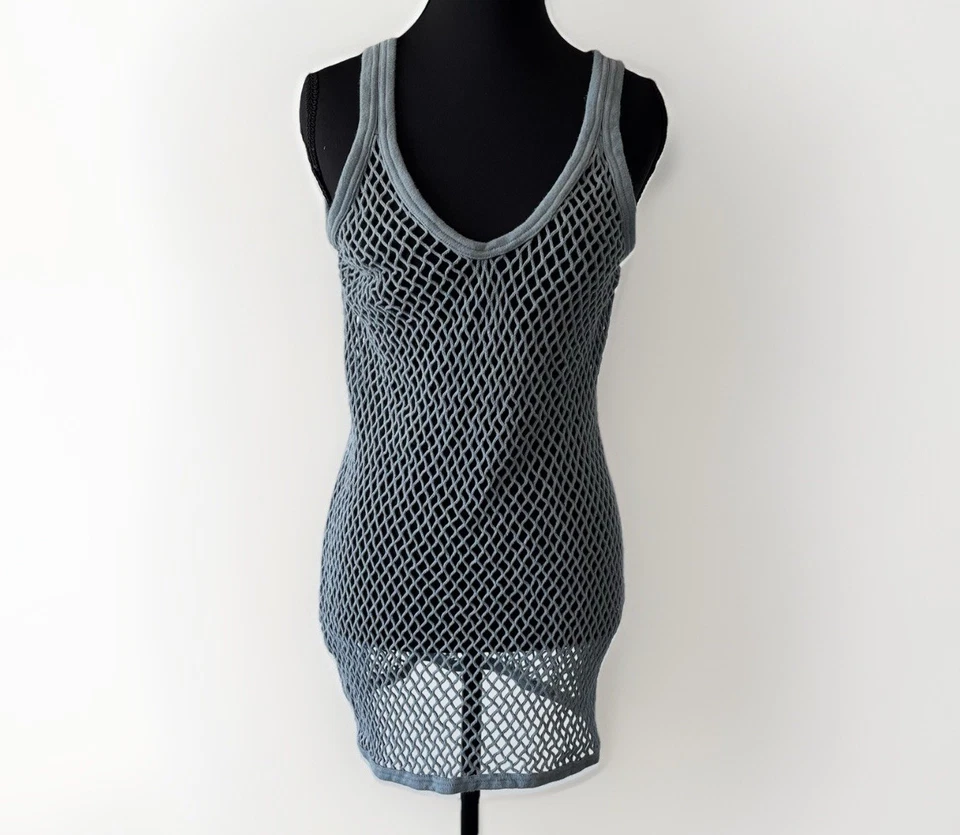 Vestido De Colección Diesel Y2K Grunge Punk Red Malla Talla Mediana Gris *DEFECTOS COMO ESTÁ Foto 2 de 4