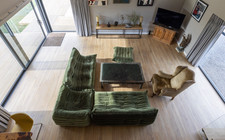 Togo Ligne Roset Style Sofa in Olive Green