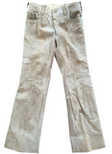A Robert Lewis Idea Pants Suede Leather Vtg 70s Disco Hippy Flare Leg Mens 34 32