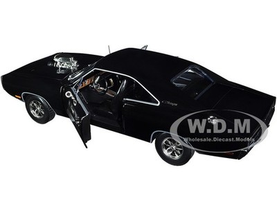 1970 DODGE CHARGER W/BLOWN ENGINE BLACK 1/18 DIECAST MODEL BY