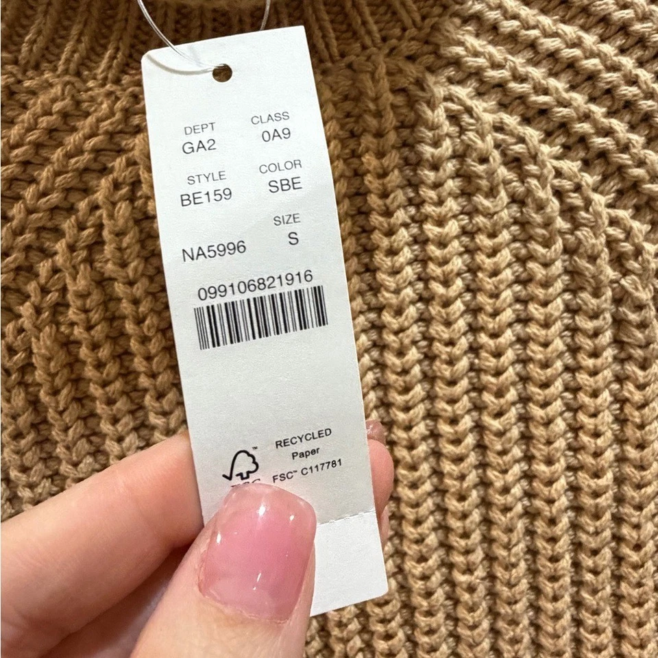 J. Suéter tejido Crew de gran tamaño para mujer 100 % algodón nuevo con etiquetas Foto 2 de 4