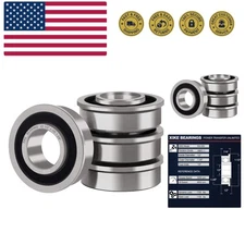 4 Pack Flanged Ball Bearing ID 1/2" x OD 1-3/8", Suitable for Lawn Mower, Whe...