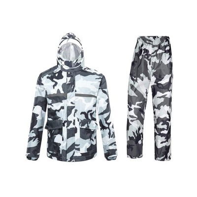 Wasserdichter Anzug für Herren/Damen, CamouflageMuster, mit Kapuze
