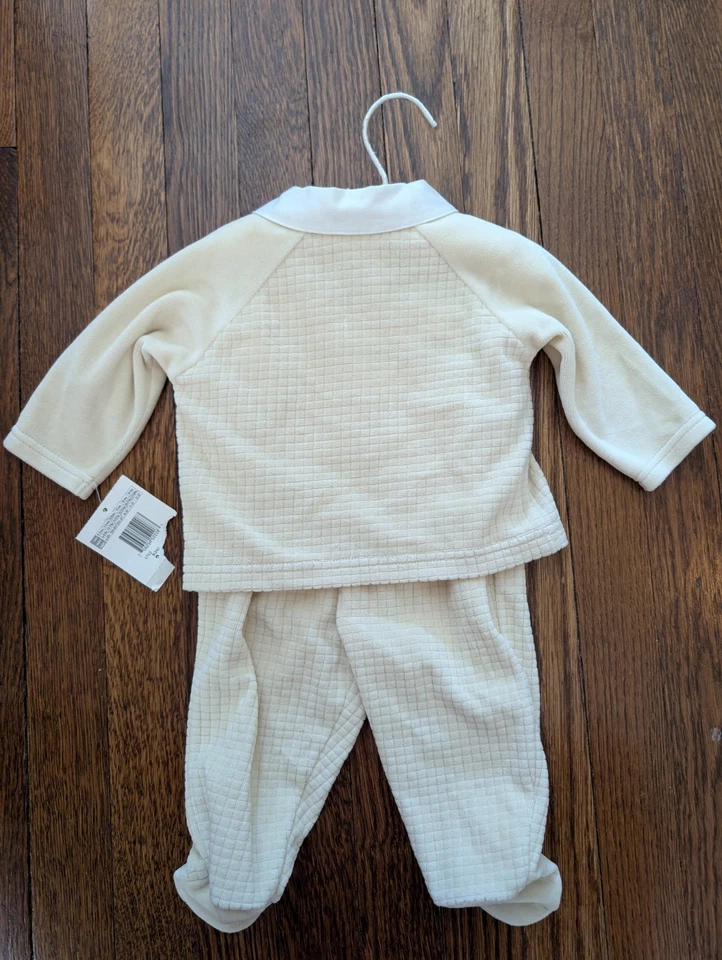 Nuevo con etiquetas Conjunto Vintage Bebé Primeras Impresiones 3-6 Meses 2 piezas Osos Patas con Hangar Foto 2 de 4