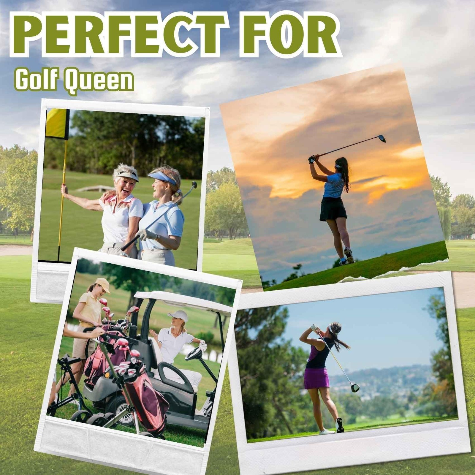 CybGene Funny Golf Gifts for Women, Balls Set Lovers, Perfect Gold 