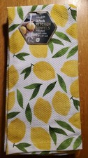 Colordrift 3-pack Kitchen Towels Spring Lemons 18x28 Yellow  Green 100 Cotton