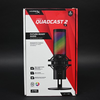 HyperX QuadCast 2 S   USB Microphone, with RGB Lighting USB-C - Black