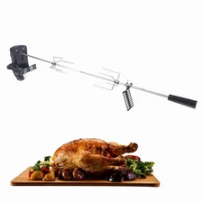 New Electric BBQ Grill Spit Roaster with 120 cm Cable Rod Outdoor Rotisserie Kit