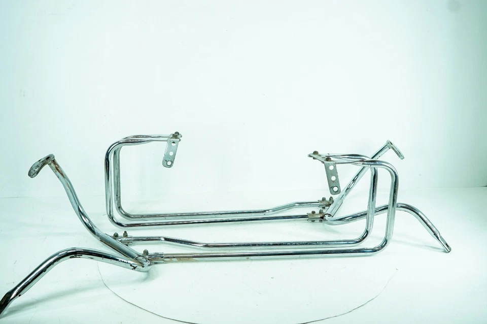 1980 Harley Electra Glide Touring LH RH Saddlebag Guard Rail Bars SCRATCHED 1353 - Image 2 of 4