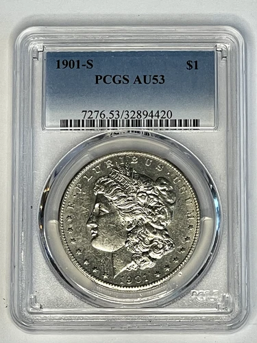 1901-S  Morgan Silver Dollar $1 PCGS AU53 ~ Nice Full White Coin~ Free Shipping