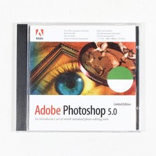 Adobe Photoshop 5.0 LE Software 1998, Manual  Registration, Win/Mac CD-ROM