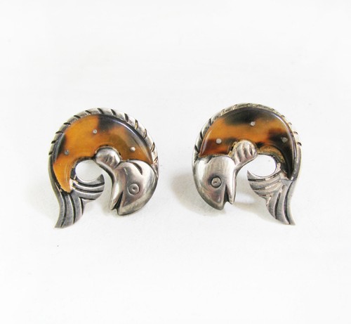 Striking Vintage William Spratling Taxco Sterling Silver Fish Cufflinks