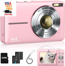 Digital Camera, FHD 1080P Point and Shoot Kids Camera, with 32GB Card, 2 Batteri