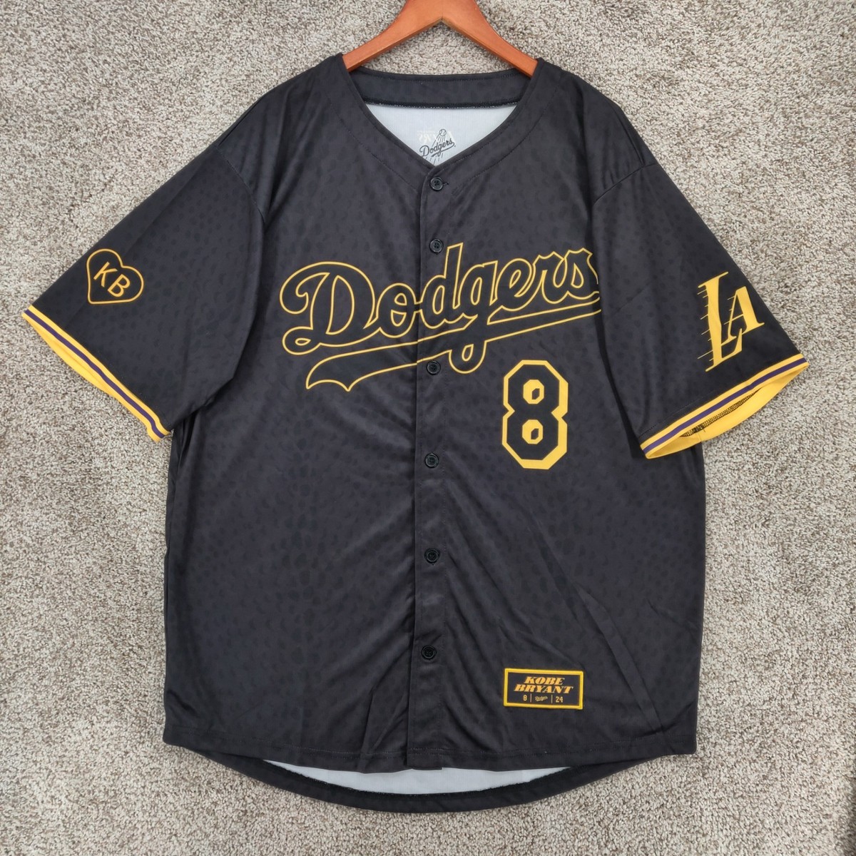 Los Angeles Dodgers LA Lakers Kobe Bryant Night Baseball Jersey XL