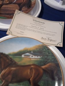 Danbury Mint Porcelain Horse Collector Plates Lot w/ COA Whirlaway Seattle Slew