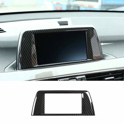 For BMW X1 F48 2016-2019 ABS Carbon Fiber Central Console Navigation Frame Trim
