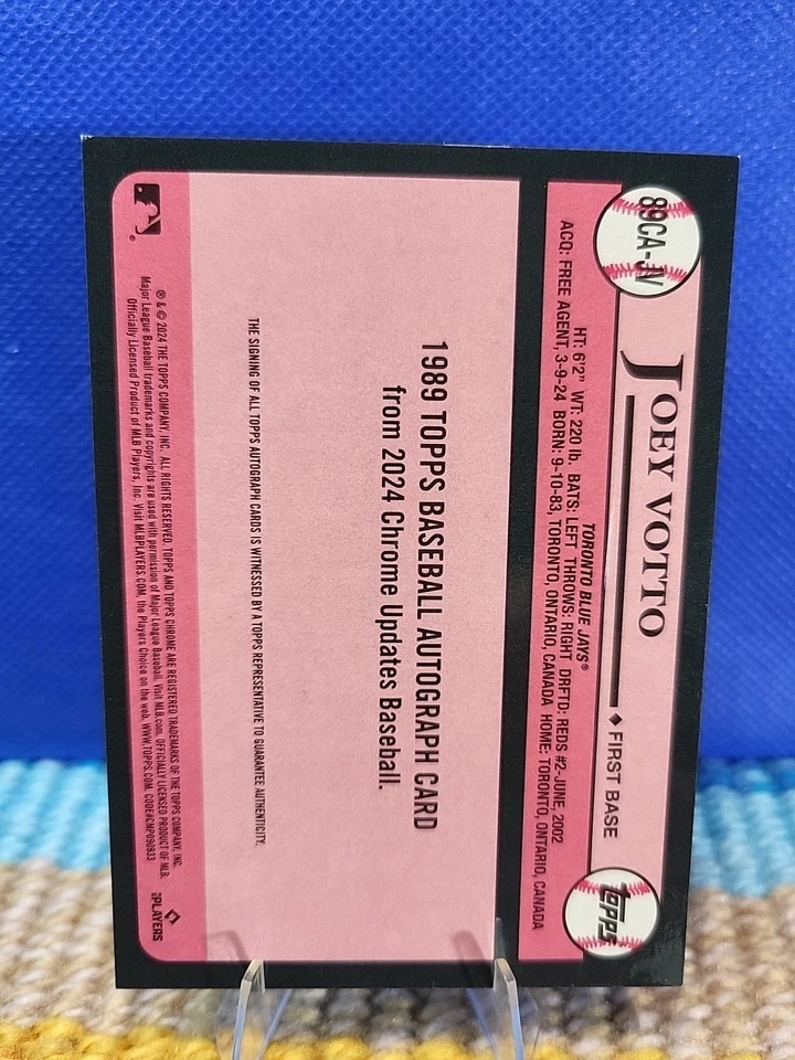 2024 Topps cromo actualización Joey Votto 13/50 1989 Topps autos de béisbol #89-CA-JV Foto 4 de 4
