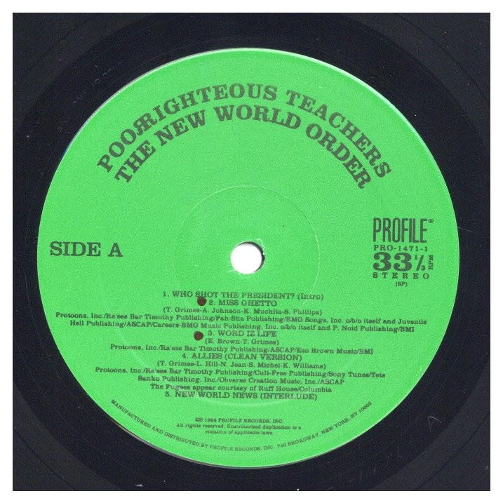 Poor Righteous Teachers - The New World Order '96 2xLP LTD US ORG