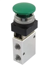1/4" NPT Green Momentary Push Button 3 Way 2 Position Pneumatic Control Mechanic