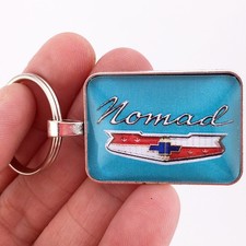 Vintage 1960's Chevy Nomad CHROME Tailgate Script Emblem Badge 1 x 1.25 Keychain