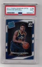 2017 Donruss Optic Rated Rookie Donovan Mitchell RC Card #188 PSA Mint 9. rookie card picture