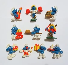 THE SMURFS ANNIVERSARY RUBBER FIGURINES SET PEYO MC DONALD'S GERMANY COLLECTIBLE