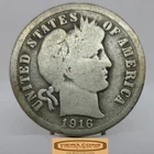 1916 Barber Silver Dime, 90% Silver - #C59392NQ