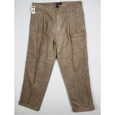 NWT Vintage Chaps Ralph Lauren Pleated Corduroy Pants Wide Leg Tan 40x30 90s