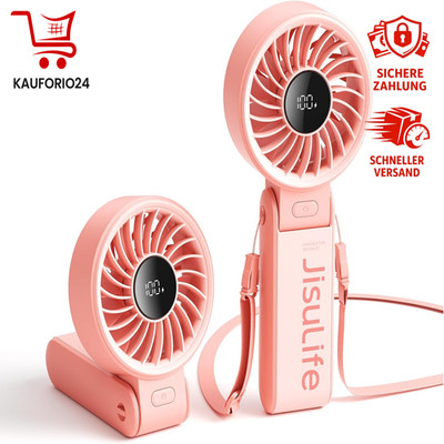JISULIFE Handventilator 7 3IN1 Halsventilator LED Anzeige