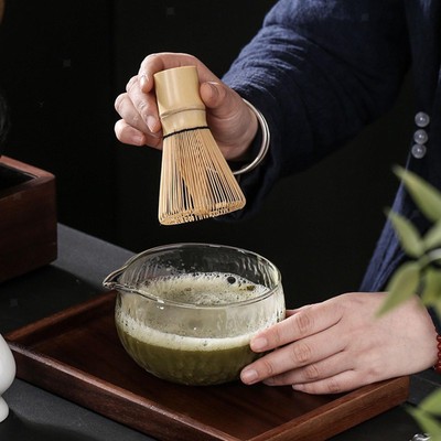 Matchaschale transparent Handarbeit japanischer Grünteetasse zum Verquirlen Matcha