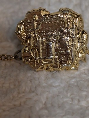 #1030 Vtg Caterpillar Co Tie Tack Lapel Pin Gold Tone Tractor Engine Motor 