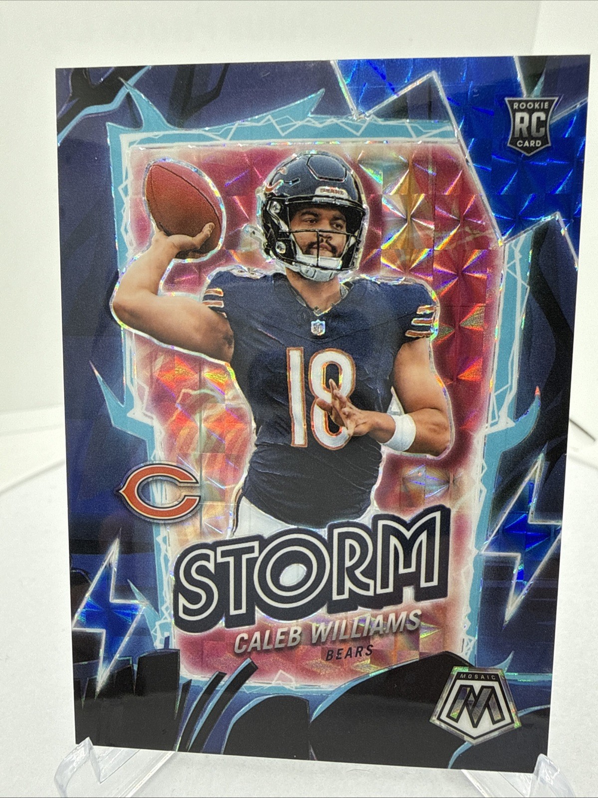 2024 Panini Mosaic - Storm Caleb Williams #9 Blue Mosaic Prizm /99 (RC)