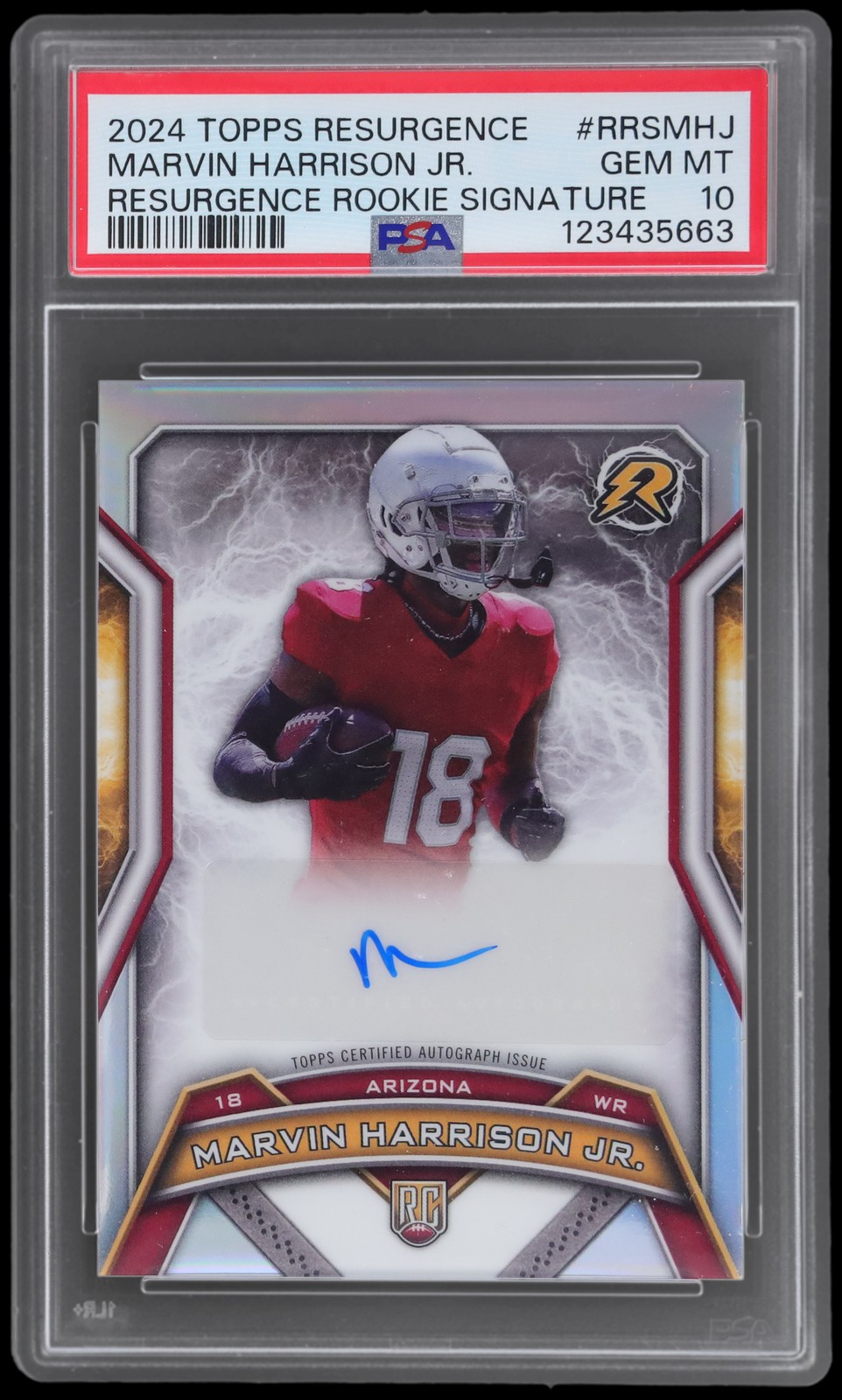 2024 Resurgence Resurgence Rookie Signatures Marvin Harrison Jr. PSA 10 RC Topps