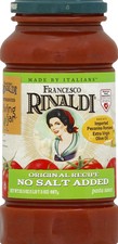Salsa de pasta Francesco Rinaldi sin sal añadida 23,5 OZ sin gluten baja en grasa