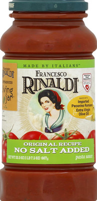 Francesco Rinaldi No Salt Added Pasta Sauce 23.5 Oz Gluten Free Low Fat