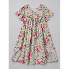 Vintage Tiered Peasant Dress Medium Bohemian Cottage Garden Party Floral Prairie
