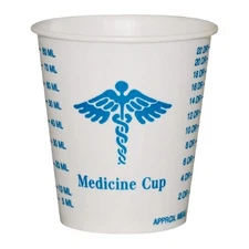 Solo Graduated Medicine Cup 3 oz. Medical Print Wax Coated Paper R3-43107 100 Ct