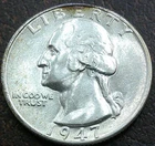 US 1947 Washington Quarter  **