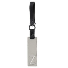 Initial Letter Keychain, PU Leather Alphabet Keychain, Pale Gray Letter Z 