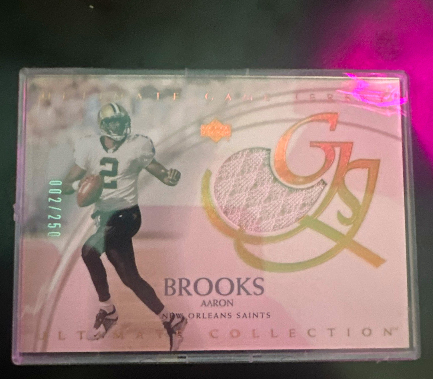 Upper Deck 2003 Ultimate Collection Aaron Brooks Saints Game Jersey Match 2/250