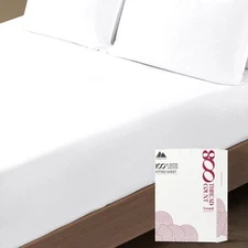 Mayfair Linen 100% Egyptian Cotton Queen Fitted Sheet Only - 800 Queen, White 