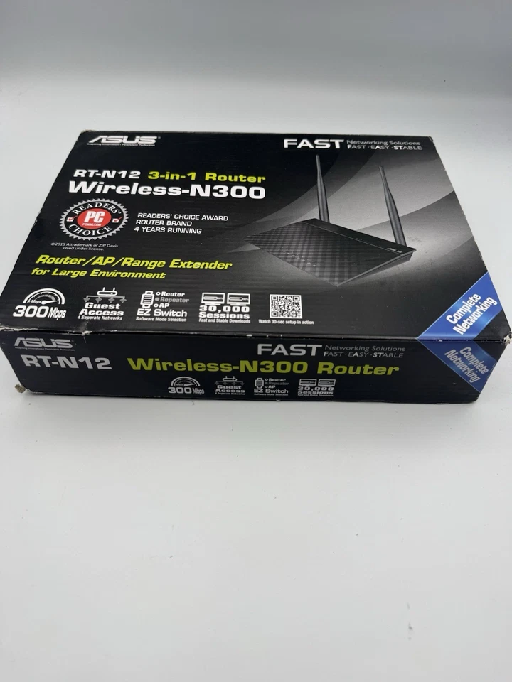 ASUS RT-N12 3-in-1 Router Range Extender Wireless-N300 NEW Open Box - Image 2 of 4