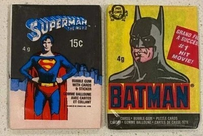 1978 O-pee-chee Superman / 1989 O-pee-chee Batman lot of 2