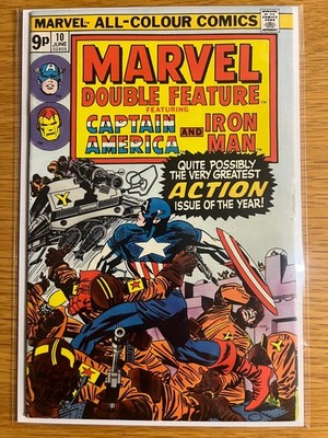 Marvel Double Feature 10 ft Captain America and Iron Man (1975) UK Pence Variant