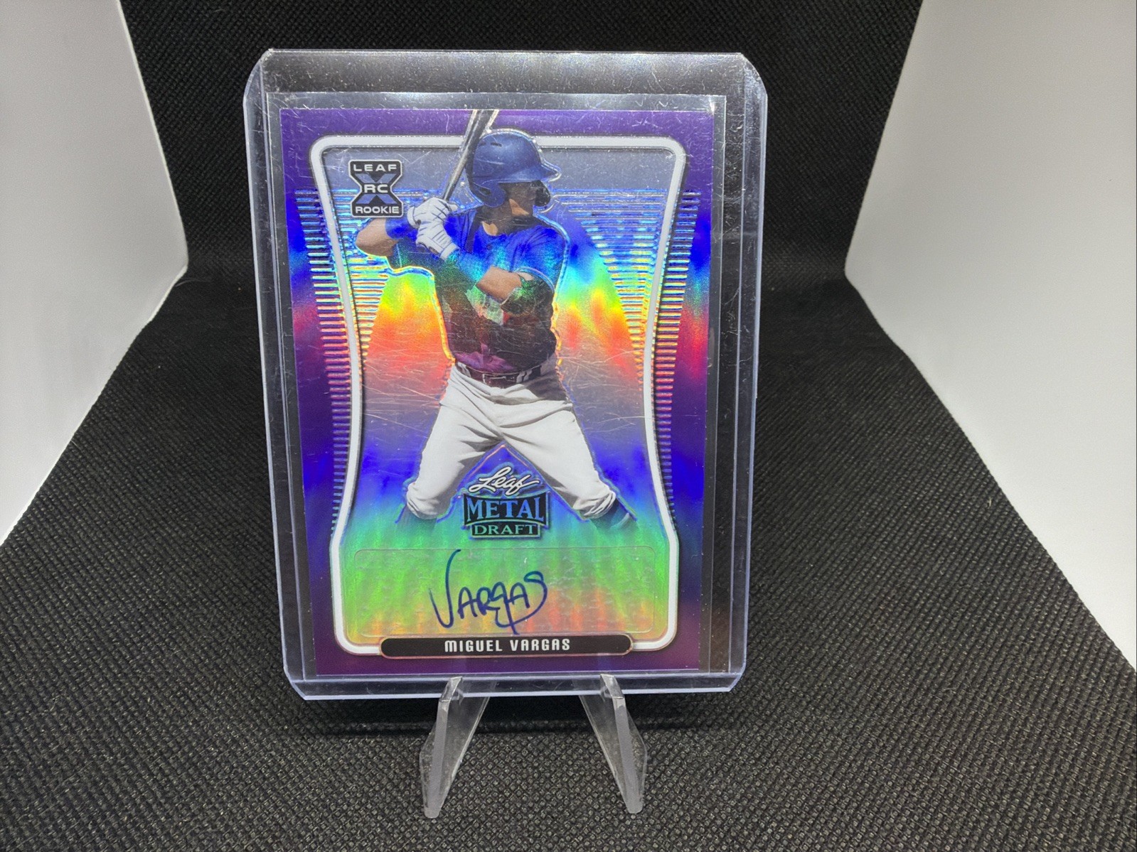 2020 Leaf Metal Draft Miguel Vargas #BA-MV1 Purple Auto /25