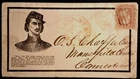 65 Civil War Patriotic -Very Rare Col Ellsworth Mourning Cover (FAULTY) in Black