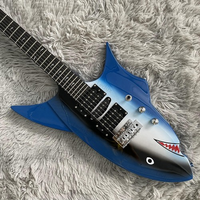 #ad #ad Factory Shark Blue Electric Guitar 6String HPL Fretboard HSH Pickups Performance $292.00