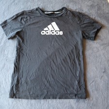 Adidas Big Logo T-shirt Men's Medium Black Crew Neck Graphic Tee
