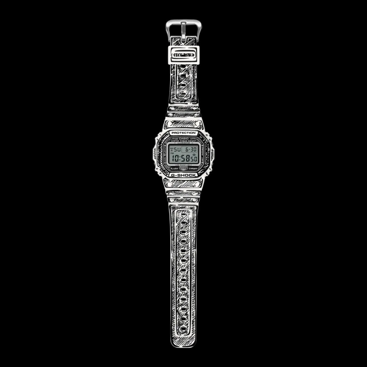 Casio G-SHOCK DW-5600JV-7 Digital Sport Watch Black & White Resin
